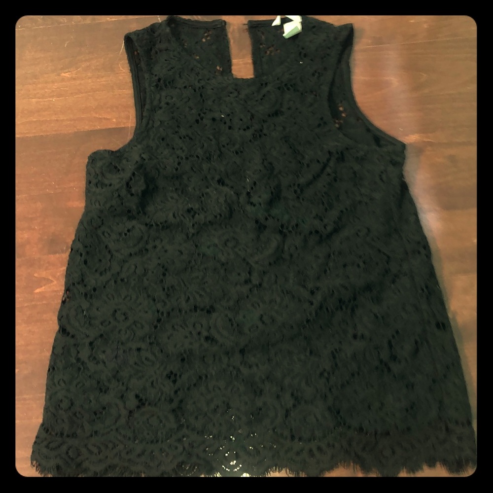Black net styled tank top